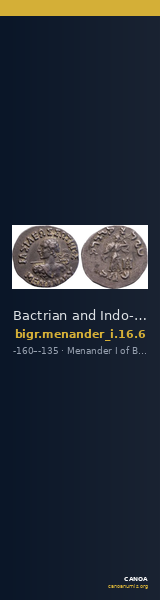 Bactrian and Indo-Greek Coinage Menander I 16.6 — CANOA