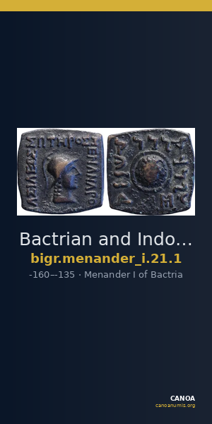 Bactrian and Indo-Greek Coinage Menander I 21.1 — CANOA