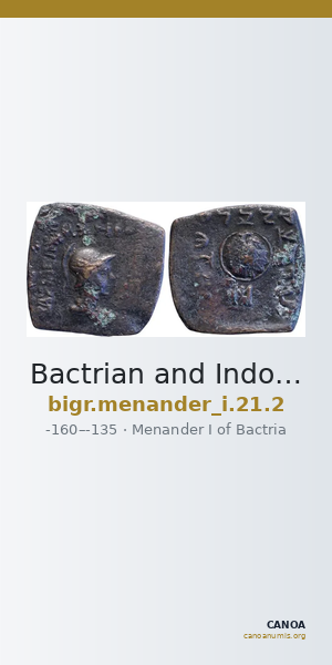 Bactrian and Indo-Greek Coinage Menander I 21.2 — CANOA