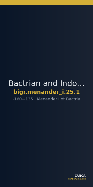 Bactrian and Indo-Greek Coinage Menander I 25.1 — CANOA