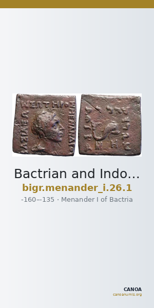 Bactrian and Indo-Greek Coinage Menander I 26.1 — CANOA