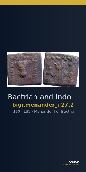 Bactrian and Indo-Greek Coinage Menander I 27.2 — CANOA