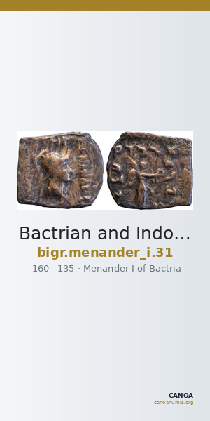 Bactrian and Indo-Greek Coinage Menander I 31 — CANOA