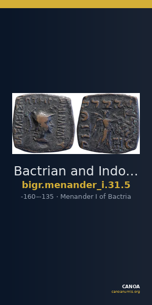 Bactrian and Indo-Greek Coinage Menander I 31.5 — CANOA
