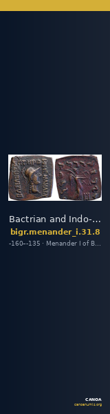 Bactrian and Indo-Greek Coinage Menander I 31.8 — CANOA