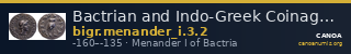 Bactrian and Indo-Greek Coinage Menander I 3.2 — CANOA