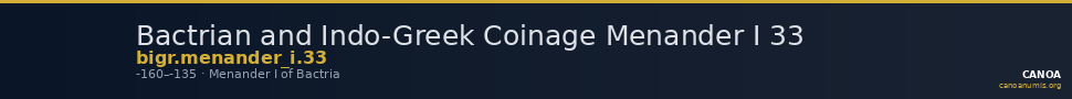 Bactrian and Indo-Greek Coinage Menander I 33 — CANOA