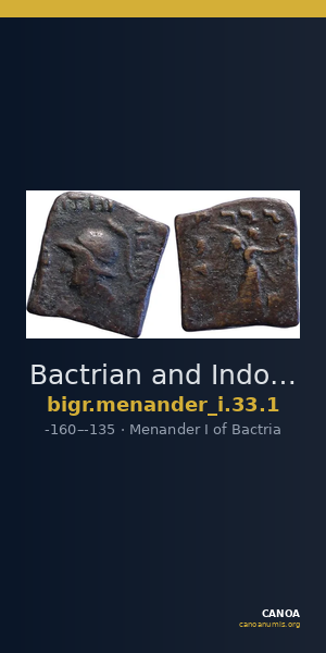 Bactrian and Indo-Greek Coinage Menander I 33.1 — CANOA