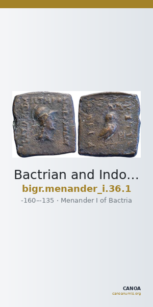 Bactrian and Indo-Greek Coinage Menander I 36.1 — CANOA