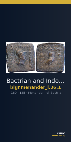 Bactrian and Indo-Greek Coinage Menander I 36.1 — CANOA