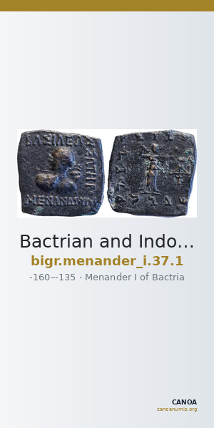 Bactrian and Indo-Greek Coinage Menander I 37.1 — CANOA