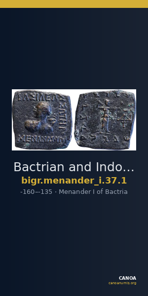 Bactrian and Indo-Greek Coinage Menander I 37.1 — CANOA
