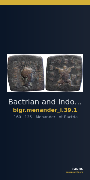 Bactrian and Indo-Greek Coinage Menander I 39.1 — CANOA