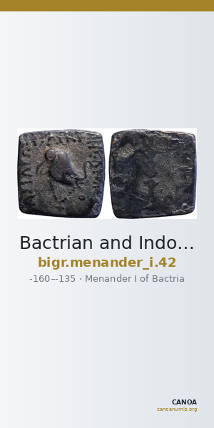 Bactrian and Indo-Greek Coinage Menander I 42 — CANOA