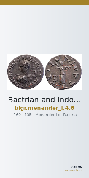 Bactrian and Indo-Greek Coinage Menander I 4.6 — CANOA