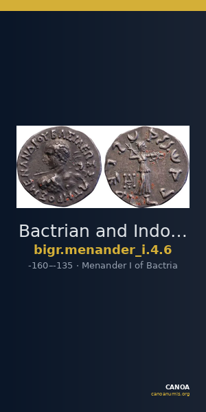 Bactrian and Indo-Greek Coinage Menander I 4.6 — CANOA