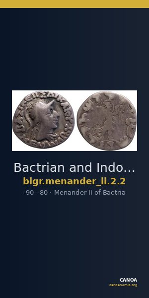 Bactrian and Indo-Greek Coinage Menander II 2.2 — CANOA