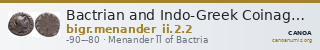 Bactrian and Indo-Greek Coinage Menander II 2.2 — CANOA