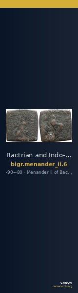 Bactrian and Indo-Greek Coinage Menander II 6 — CANOA