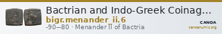 Bactrian and Indo-Greek Coinage Menander II 6 — CANOA
