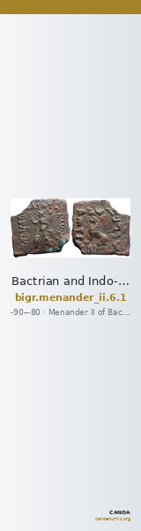 Bactrian and Indo-Greek Coinage Menander II 6.1 — CANOA
