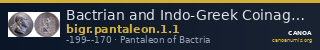 Bactrian and Indo-Greek Coinage Pantaleon 1.1 — CANOA