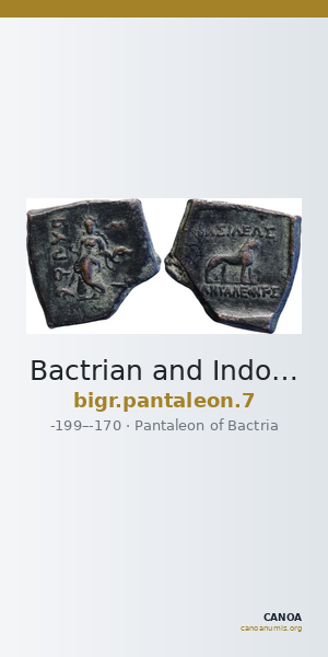 Bactrian and Indo-Greek Coinage Pantaleon 7 — CANOA