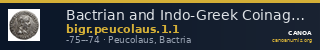 Bactrian and Indo-Greek Coinage Peucolaus 1.1 — CANOA