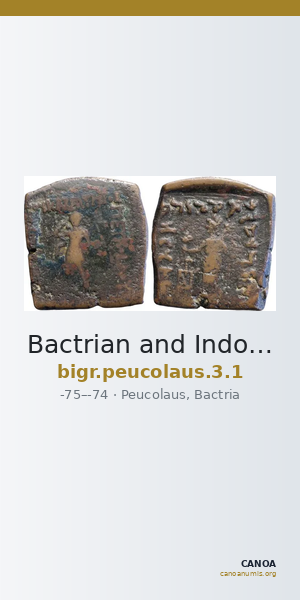 Bactrian and Indo-Greek Coinage Peucolaus 3.1 — CANOA