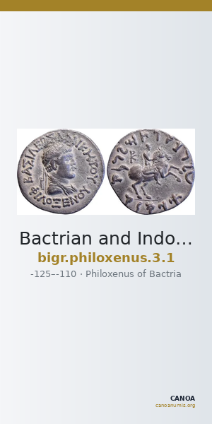 Bactrian and Indo-Greek Coinage Philoxenus 3.1 — CANOA
