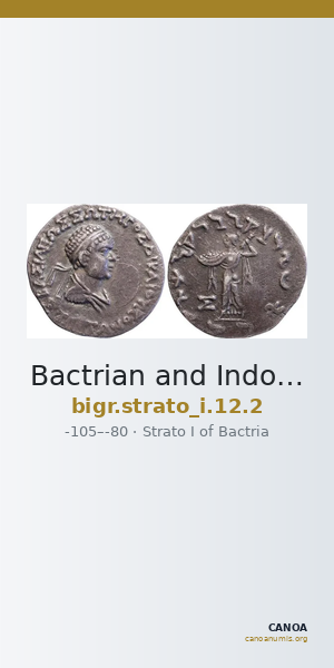 Bactrian and Indo-Greek Coinage Strato I 12.2 — CANOA