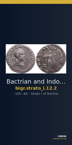 Bactrian and Indo-Greek Coinage Strato I 12.2 — CANOA
