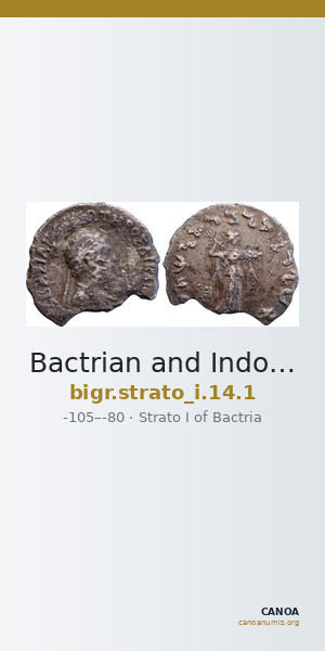 Bactrian and Indo-Greek Coinage Strato I 14.1 — CANOA