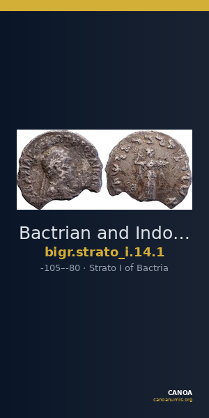 Bactrian and Indo-Greek Coinage Strato I 14.1 — CANOA