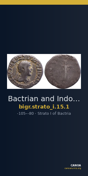 Bactrian and Indo-Greek Coinage Strato I 15.1 — CANOA