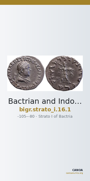 Bactrian and Indo-Greek Coinage Strato I 16.1 — CANOA