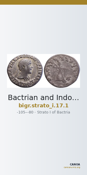 Bactrian and Indo-Greek Coinage Strato I 17.1 — CANOA
