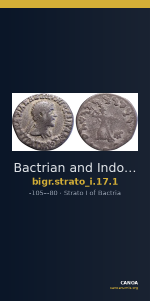 Bactrian and Indo-Greek Coinage Strato I 17.1 — CANOA