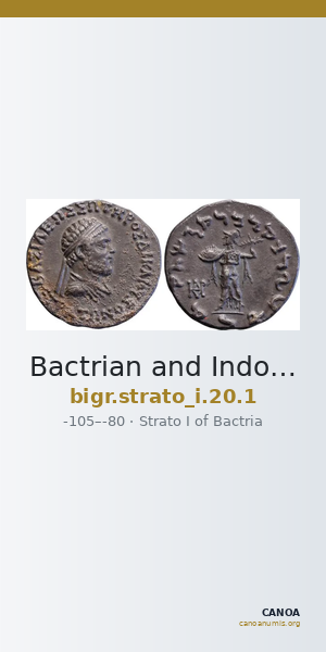 Bactrian and Indo-Greek Coinage Strato I 20.1 — CANOA