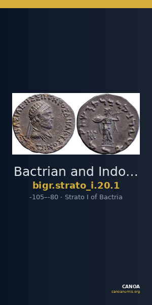 Bactrian and Indo-Greek Coinage Strato I 20.1 — CANOA