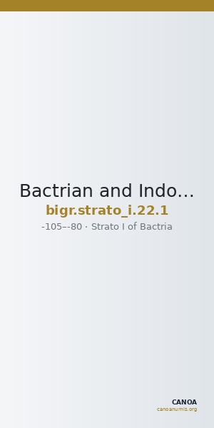 Bactrian and Indo-Greek Coinage Strato I 22.1 — CANOA
