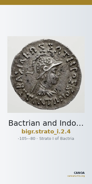Bactrian and Indo-Greek Coinage Strato I 2.4 — CANOA