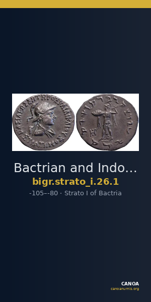 Bactrian and Indo-Greek Coinage Strato I 26.1 — CANOA