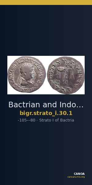 Bactrian and Indo-Greek Coinage Strato I 30.1 — CANOA