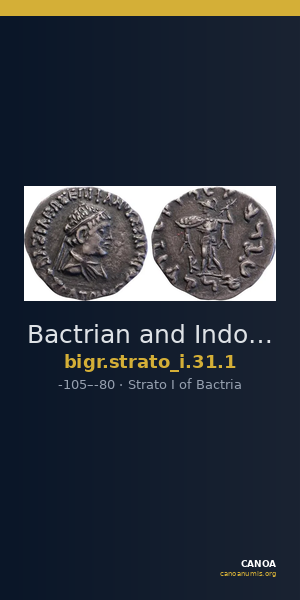 Bactrian and Indo-Greek Coinage Strato I 31.1 — CANOA