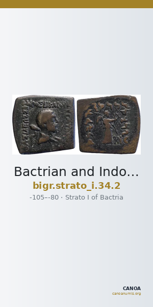 Bactrian and Indo-Greek Coinage Strato I 34.2 — CANOA