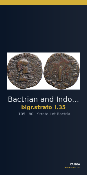 Bactrian and Indo-Greek Coinage Strato I 35 — CANOA