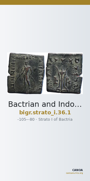 Bactrian and Indo-Greek Coinage Strato I 36.1 — CANOA