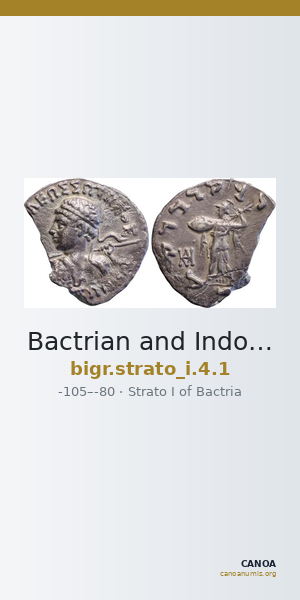 Bactrian and Indo-Greek Coinage Strato I 4.1 — CANOA