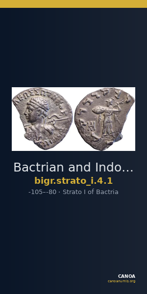 Bactrian and Indo-Greek Coinage Strato I 4.1 — CANOA